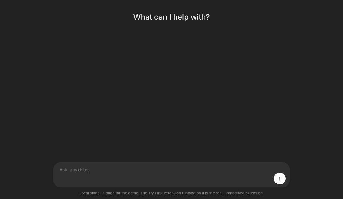 A user asks a chatbot to write code; MindFirst stops the request and asks for the user's own attempt first. A simple factual question goes straight through.